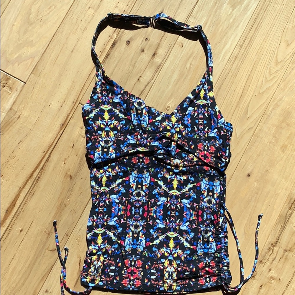 Tankini swim top, no tags, new, geometric print